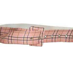 Y2K Pink and black plaid belt